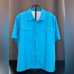Eddie Bauer XL Blue Vented Fishing Outdoor Button Up Shirt
